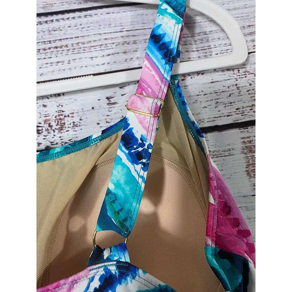 Kim Gravel X Swimsuit tankini w swim shorts womens size 14 NEW